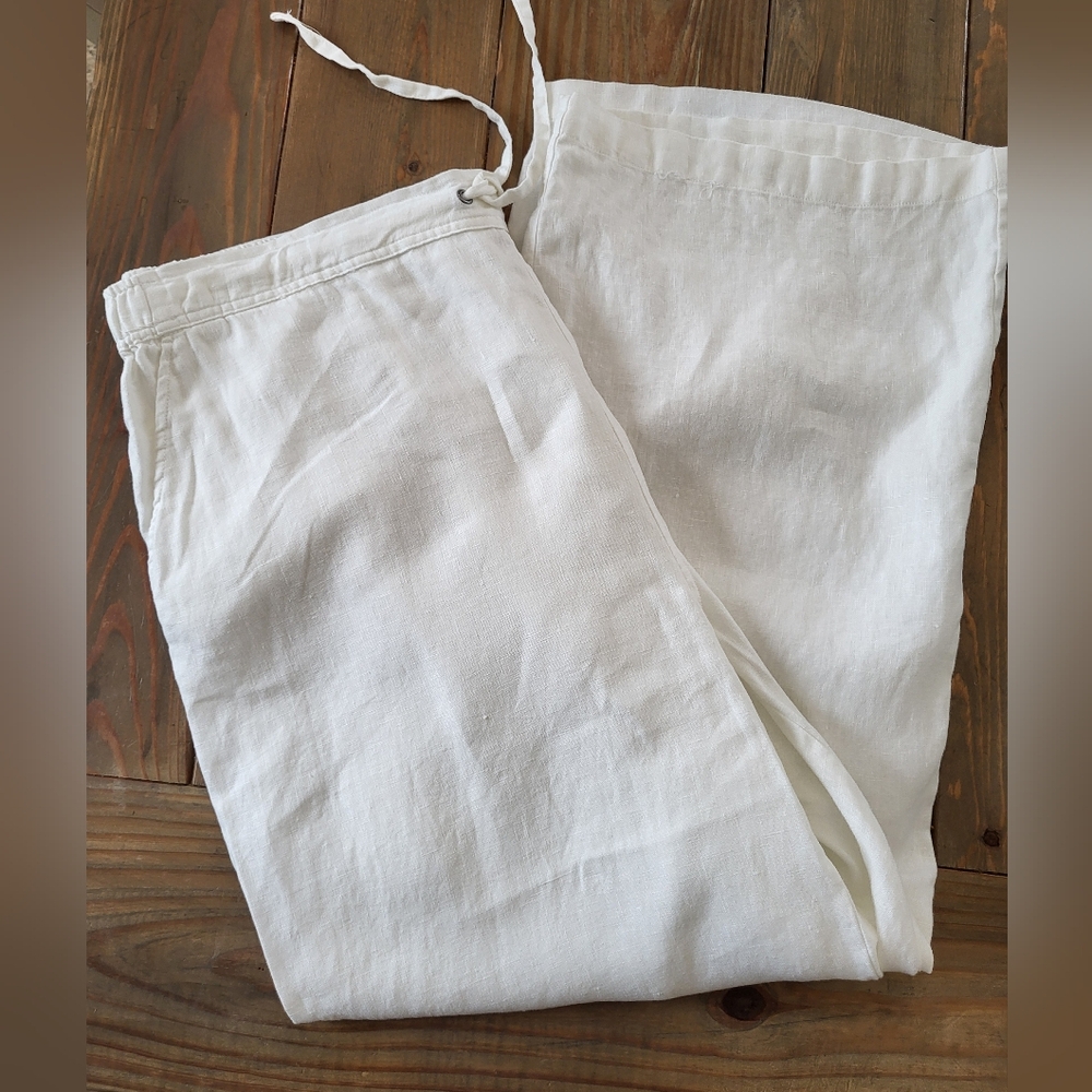 Vince Cumuto 100% Linen Wide Leg Pants Size 2X